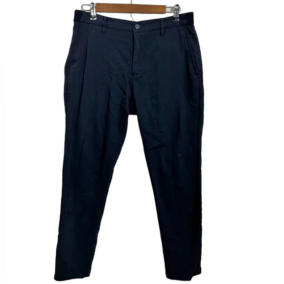 Zara • Navy Chino Textured Waistband Pants - Picture 1 of 7